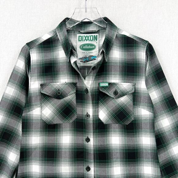 DIXXON Flannel Shirt Callahan Womens Medium Green Tommy Boy Plaid Button Up - Picture 5 of 16